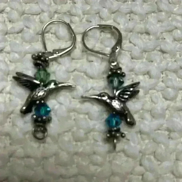 Silver hummingbird earrings - Picture 1 of 4